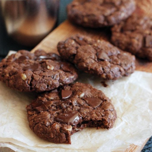 Vegan Whole Grain Double Chocolate Cookies